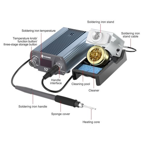 Estación de soldadura Sunshine S2, digital, 40 W Vista previa  10