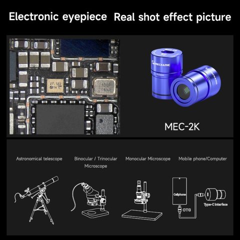Cámara ocular Mechanic MEC-2K, para microscopio, 2592*1944 Vista previa  3