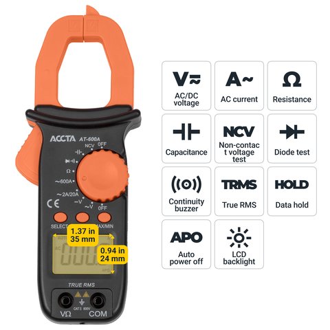 Токоизмерительные клещи Accta AT-600A Превью 4
