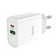 Мережевий зарядний пристрій Hoco C80A, 20 Вт, Quick Charge, Power Delivery (PD), білий, без кабеля, 2 порта, #6931474740519 Прев'ю 2