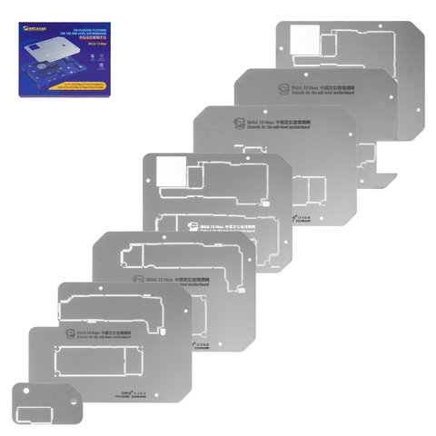 Набор для BGA-реболлинга Mechanic iBGA 13 Max, для ремонта материнских плат, 14 in 1 Превью 1