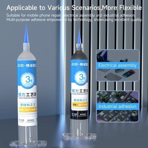 Клей JCID TP-030T, полиуретановый, прозрачный, для приклеивания задних крышек, для дисплейных рамок, быстросохнущий, 30 мл Превью 2