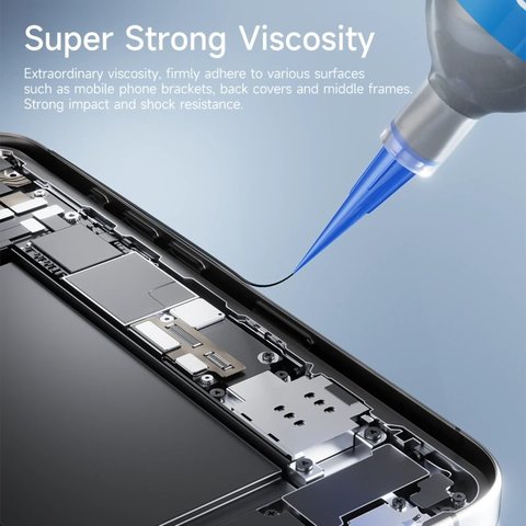 Клей JCID TP-030T, полиуретановый, прозрачный, для приклеивания задних крышек, для дисплейных рамок, быстросохнущий, 30 мл Превью 4