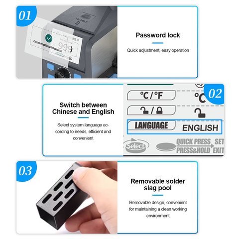 Паяльна станція Sunshine S1, цифрова, 80 Вт, з ручкою у вигляді пінцета Прев'ю 8